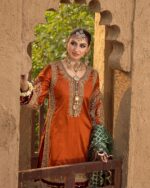 Ally's Official | 3 Piece Luxury Organza Gharara Embroidered  |Aroosh - AR-83 | Ready To Wear - Image 6