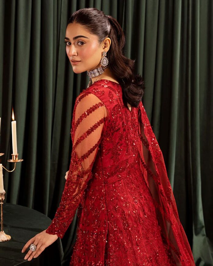 Ally's Official | 3 Piece Luxury  net fabric maxi Embroidered  | AR-113 | Ready To Wear - Image 2