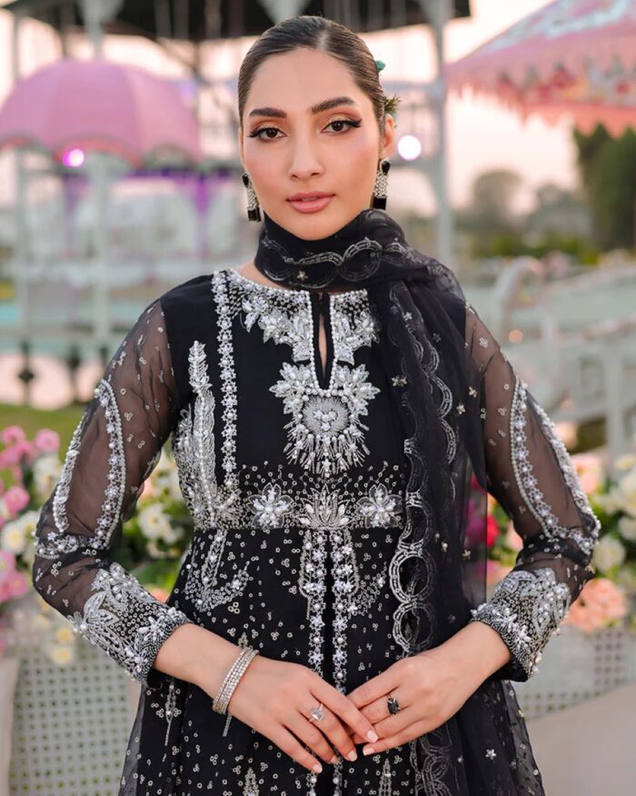 Ally's Official | 3 Piece Luxury Organza embroidered shararah  |AR-149| Ready To Wear - Image 5