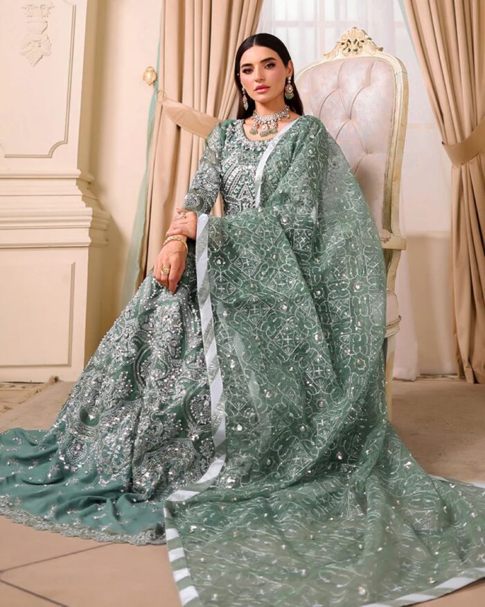 Ally's Official | 3 Piece Luxury Organza Maxi embroidered  |AR-135 | Ready To Wear - Image 7