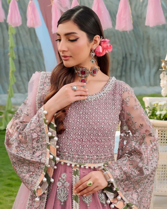 Ally's Official | 3 Piece Luxury  Net maxi Embroidered  | AL-4059 | Ready To Wear - Image 7