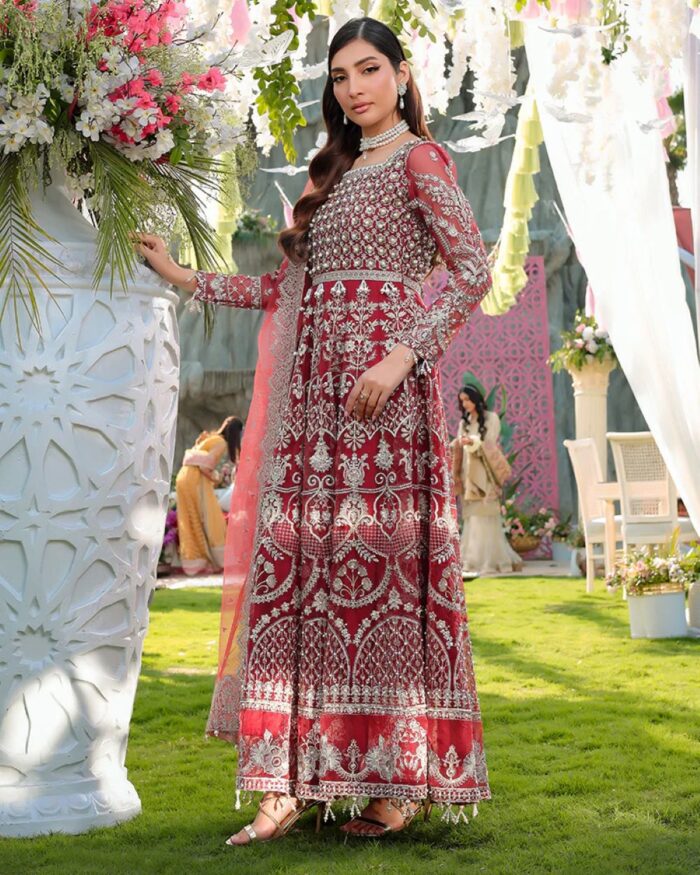 Ally's Official | 3 Piece Luxury  Organza maxi Embroidered  | AR-148 | Ready To Wear - Image 5