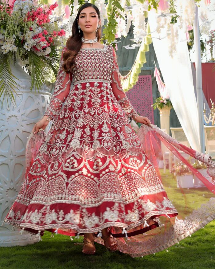 Ally's Official | 3 Piece Luxury  Organza maxi Embroidered  | AR-148 | Ready To Wear - Image 6