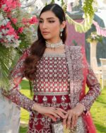Ally's Official | 3 Piece Luxury  Organza maxi Embroidered  | AR-148 | Ready To Wear - Image 8