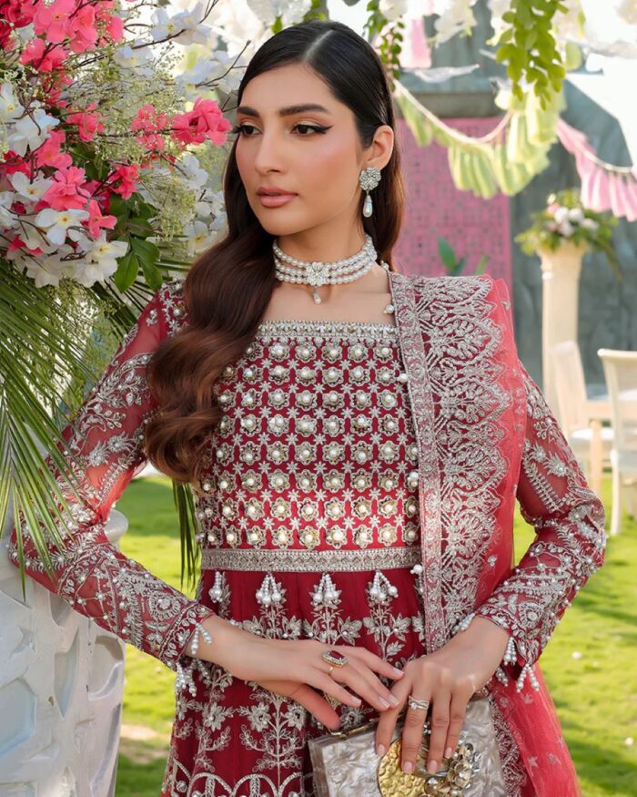 Ally's Official | 3 Piece Luxury  Organza maxi Embroidered  | AR-148 | Ready To Wear - Image 8