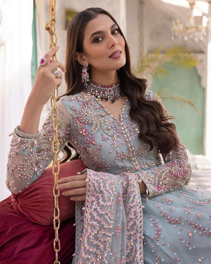 Ally's Official | 3 Piece Luxury Organza Maxi Embroidered  |Aroosh - AR-71 | Ready To Wear - Image 2