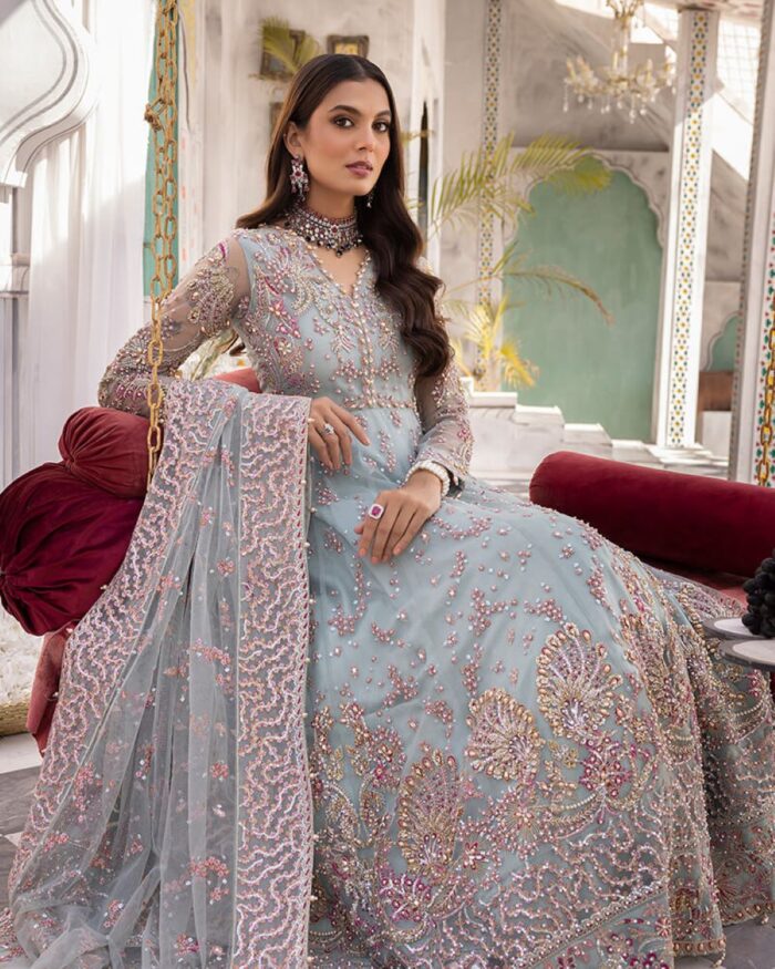 Ally's Official | 3 Piece Luxury Organza Maxi Embroidered  |Aroosh - AR-71 | Ready To Wear - Image 3