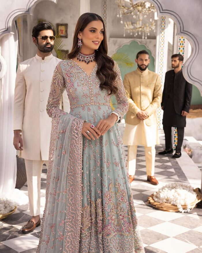 Ally's Official | 3 Piece Luxury Organza Maxi Embroidered  |Aroosh - AR-71 | Ready To Wear - Image 4