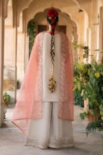 Naqshi | 3 Piece Skin & Carrot Organza luxury pret – Ablaaj | Ready To Wear - Image 6