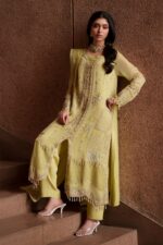 Naqshi | 3 Piece Lime Green  Khadi Net luxury pret – Pedro | Ready To Wear - Image 5