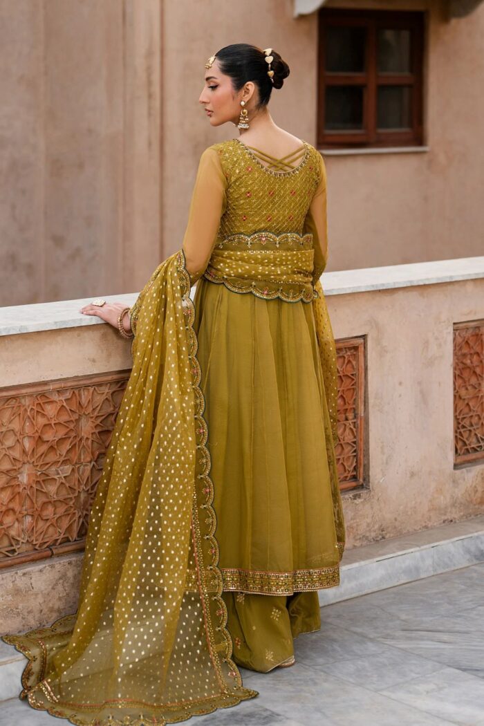Naqshi | 3 Piece Mustard Organza luxury pret – Lehr | Ready To Wear - Image 6