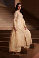 Naqshi | 3 Piece Vintage Cream Khadi Net luxury pret – Igor | Ready To Wear - Image 5