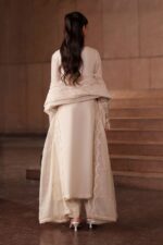 Naqshi | 3 Piece Off-White  Khadi Net luxury pret – Ingrid | Ready To Wear - Image 4