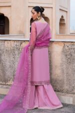Naqshi | 3 Piece Light & Dark Tone of Lilac Organza luxury pret – Shams | Ready To Wear - Image 3
