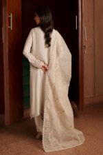 Naqshi | 3 Piece Dusty Beige  Khadi Net luxury pret – Minera | Ready To Wear - Image 2