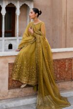 Naqshi | 3 Piece Mustard Organza luxury pret – Lehr | Ready To Wear - Image 4