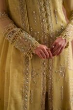 Naqshi | 3 Piece Lime Green  Khadi Net luxury pret – Pedro | Ready To Wear - Image 3