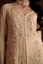 Naqshi | 3 Piece Vintage Cream Khadi Net luxury pret – Igor | Ready To Wear - Image 3