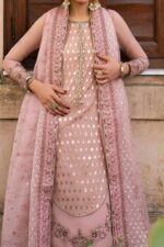 Naqshi | 3 Piece Peach Organza luxury pret – Faris | Ready To Wear - Image 4