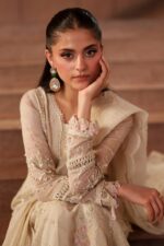 Naqshi | 3 Piece Off-White  Khadi Net luxury pret – Ingrid | Ready To Wear - Image 2