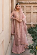 Naqshi | 3 Piece Peach Organza luxury pret – Faris | Ready To Wear - Image 3