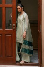 Naqshi | 3 Piece Aqua Organza Sharara – Amani| Ready To Wear - Image 2