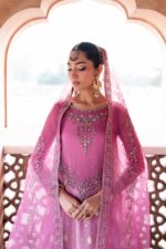 Naqshi | 3 Piece Light & Dark Tone of Lilac Organza luxury pret – Shams | Ready To Wear - Image 6