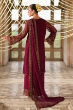 Naqshi | 3 Piece  Plum Crinkle Chiffon luxury pret – Anfa | Ready To Wear - Image 2