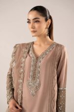 MARIA.B | 3 Piece Embroidered  Raw Silk Suit -SSF-EF26-08-Maroon | Ready To Wear - Image 3