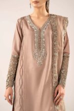 MARIA.B | 3 Piece Embroidered  Raw Silk Suit -SSF-EF26-08-Maroon | Ready To Wear - Image 4