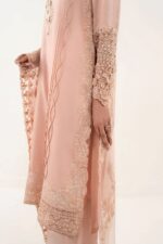 MARIA.B | 3 Piece Embroidered  Raw Silk Suit -SF-EF26-26-Pink | Ready To Wear - Image 4