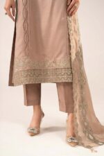 MARIA.B | 3 Piece Embroidered  Raw Silk Suit -SSF-EF26-08-Maroon | Ready To Wear - Image 5