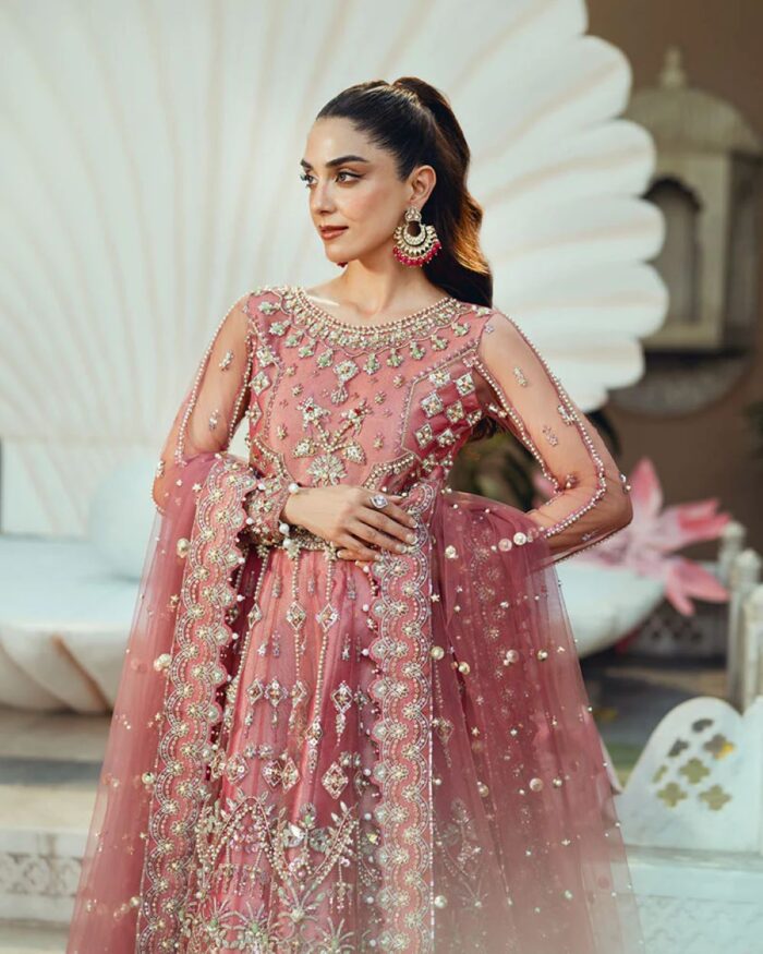 Ally's Official | 3 Piece Luxury Net lehanga Embroidered  |AR-142 ZORA | Ready To Wear - Image 6