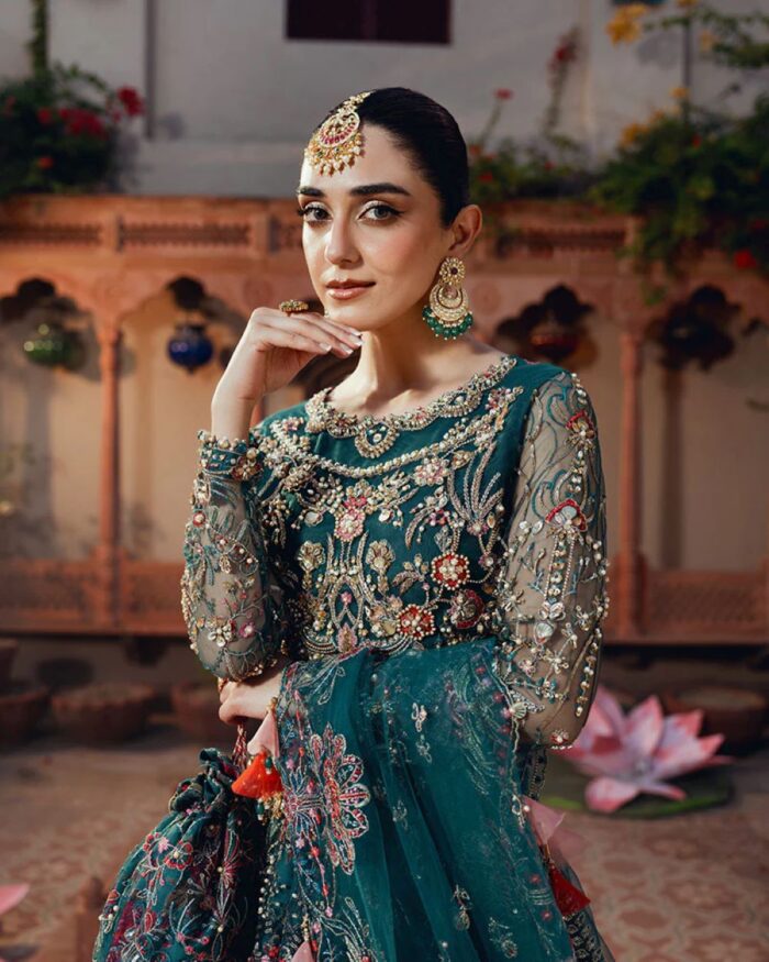 Ally's Official | 3 Piece Luxury Net Maxi Embroidered  |AR-139 RUNG | Ready To Wear - Image 2