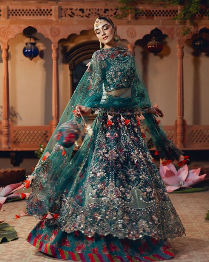 Ally's Official | 3 Piece Luxury Net Maxi Embroidered  |AR-139 RUNG | Ready To Wear - Image 3