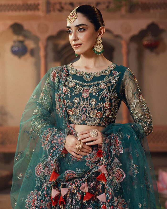 Ally's Official | 3 Piece Luxury Net Maxi Embroidered  |AR-139 RUNG | Ready To Wear - Image 4