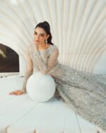 Ally's Official | 3 Piece Luxury Organza Maxi Embroidered  |AR-138 CRYSTAL | Ready To Wear - Image 4