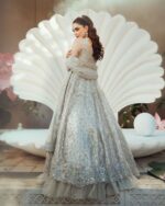 Ally's Official | 3 Piece Luxury Organza Maxi Embroidered  |AR-138 CRYSTAL | Ready To Wear - Image 5