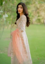 Haseens Official | 3 Piece Embroidered Long angrakha - Hooriya | Ready To Wear - Image 3