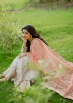 Haseens Official | 3 Piece Embroidered Long angrakha - Hooriya | Ready To Wear - Image 4