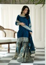 Haseens Official | 3 Piece Embroidered Wide-leg gharara - Deeya  | Ready To Wear - Image 3
