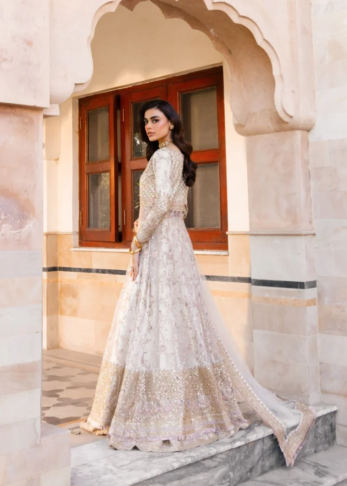Haseens Official | 3 Piece Embroidered Flared pishwas - Sabeen | Ready To Wear - Image 2