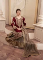 Haseens Official | 3 Piece Embroidered 	Flared gharara - Zarmina | Ready To Wear - Image 3