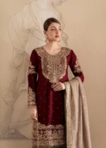 Haseens Official | 3 Piece Embroidered 	Flared gharara - Zarmina | Ready To Wear - Image 4