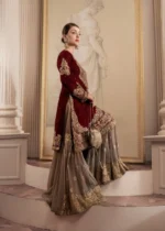 Haseens Official | 3 Piece Embroidered 	Flared gharara - Zarmina | Ready To Wear - Image 5