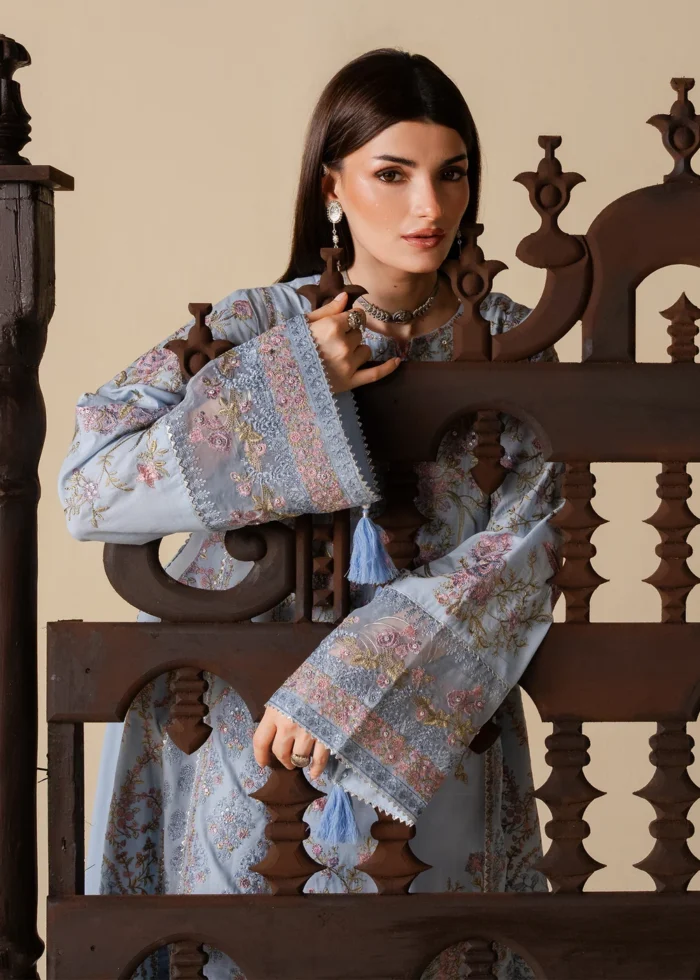 Haseens Official | 3 Piece Embroidered Straight kurta  - Mehza | Ready To Wear - Image 5