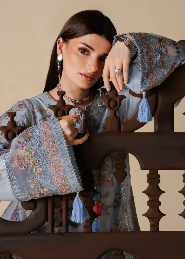 Haseens Official | 3 Piece Embroidered Straight kurta  - Mehza | Ready To Wear - Image 2