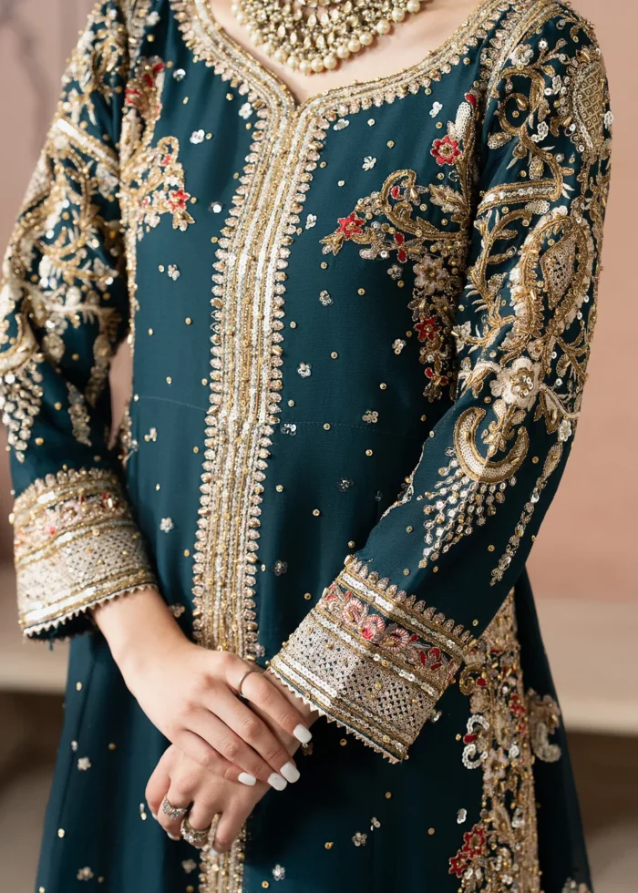 Haseens Official | 3 Piece Embroidered Floor-length pishwas  - Asrar | Ready To Wear - Image 5