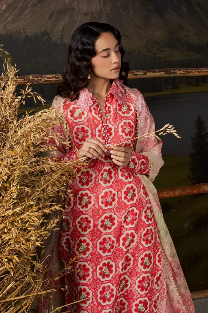 Vanya | 3 Piece Dobby Lawn/Cambric/Poly Chiffon - SM-027 | Ready To Wear - Image 3