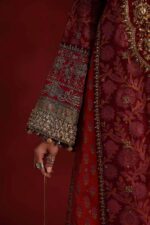 MARIA.B | 3 Piece Embroidered Raw Silk Suit - SF-EF26-32-Maroon | Ready To Wear - Image 6